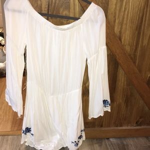 White Off the Shoulder Romper